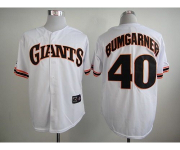 Men's San Francisco Giants #40 Madison Bumgarner 1989 White Majestic Jersey