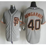 Men's San Francisco Giants #40 Madison Bumgarner Alternate Gray SF 2015 MLB Cool Base Jersey