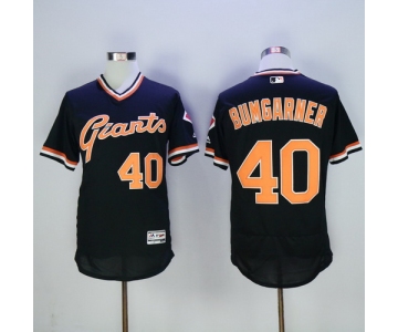 Men's San Francisco Giants #40 Madison Bumgarner Black Pullover 2016 Flexbase Majestic Baseball Jersey