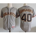Men's San Francisco Giants #40 Madison Bumgarner Gray Gigantes Stitched MLB Majestic Flex Base Jersey