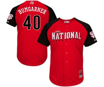 National League San Francisco Giants #40 Madison Bumgarner Red 2015 All-Star Game Player Jersey