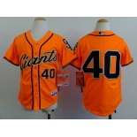 San Francisco Giants #40 Madison Bumgarner Orange Kids Jersey