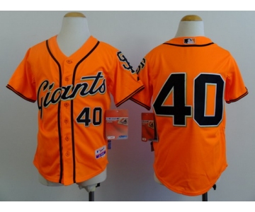 San Francisco Giants #40 Madison Bumgarner Orange Kids Jersey