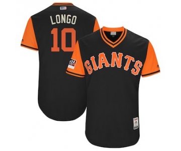 Men's San Francisco Giants 10 Evan Longoria Longo Majestic Black 2018 Players' Weekend Authentic Jersey