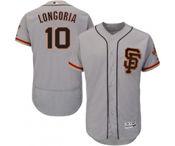 San Francisco Giants #10 Evan Longoria Grey Flexbase Authentic Collection Road 2 Stitched MLB Jersey