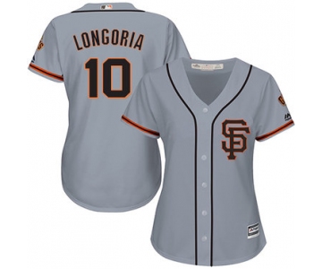 San Francisco Giants #10 Evan Longoria Grey Road 2 Women's Stitched MLB Jersey