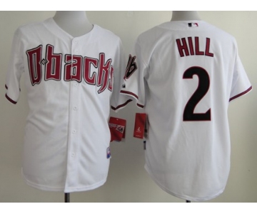 Arizona Diamondbacks #2 Aaron Hill White Jersey