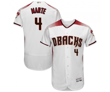 Diamondbacks #4 Ketel Marte White Crimson Flexbase Authentic Collection Stitched Baseball Jersey