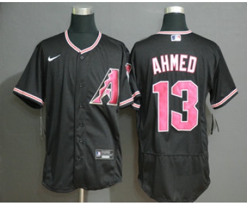 Men's Arizona Diamondback #13 Nick Ahmed Black Stitched Nike MLB Flex Base Jersey