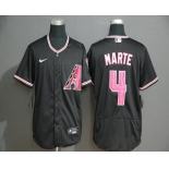 Men's Arizona Diamondback #4 Ketel Marte Black Stitched Nike MLB Flex Base Jersey
