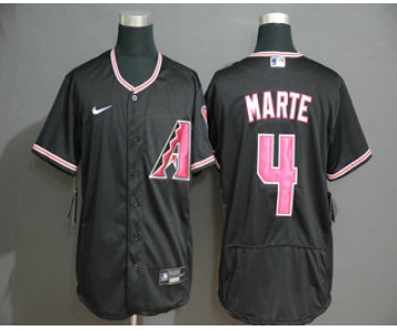 Men's Arizona Diamondback #4 Ketel Marte Black Stitched Nike MLB Flex Base Jersey