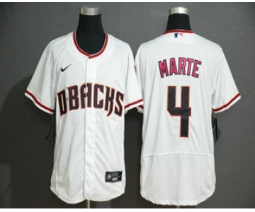 Men's Arizona Diamondback #4 Ketel Marte White Stitched Nike MLB Flex Base Jersey