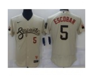 Men's Arizona Diamondback #5 Eduardo Escobar Gold 2021 City Connect Stitched MLB Flex Base Nike Jersey