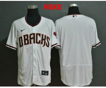 Men's Arizona Diamondback Blank White Stitched Nike MLB Flex Base Jersey