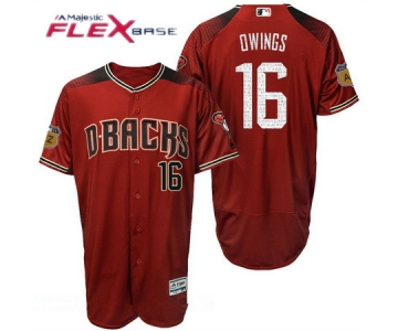 Men's Arizona Diamondbacks #16 Chris Owings Red 2017 Spring Training Stitched MLB Majestic Flex Base Jersey