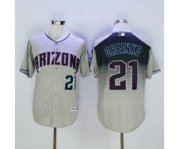 Men's Arizona Diamondbacks #21 Zack Greinke Gray Capri 2016 Flexbase Majestic Baseball Jersey