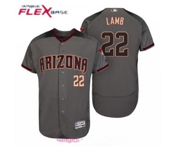 Men's Arizona Diamondbacks #22 Jake Lamb Gray Crimson 2017 Road Stitched MLB Majestic Flex Base Jersey