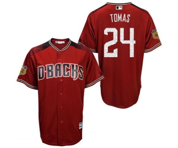 Men's Arizona Diamondbacks #24 Yasmany Tomas Red 2017 Spring Training Stitched MLB Majestic Cool Base Jersey