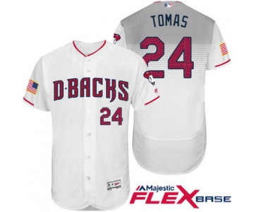 Men's Arizona Diamondbacks #24 Yasmany Tomas White Stars & Stripes Fashion Independence Day Stitched MLB Majestic Flex Base Jersey