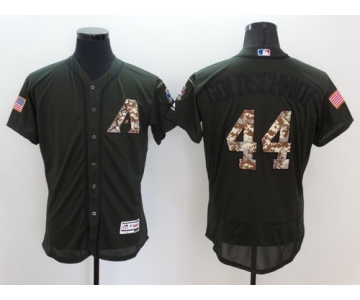 Men's Arizona Diamondbacks #44 Paul Goldschmidt Green Salute to Service 2016 Flexbase Majestic Baseball Jersey