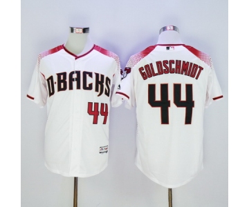Men's Arizona Diamondbacks #44 Paul Goldschmidt Home White Brick 2016 Flexbase Majestic Baseball Jersey