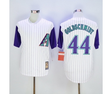Men's Arizona Diamondbacks #44 Paul Goldschmidt White Majestic Cooperstown Collection Throwback Jersey