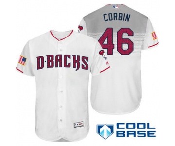 Men's Arizona Diamondbacks #46 Patrick Corbin White Stars & Stripes Fashion Independence Day Stitched MLB Majestic Cool Base Jersey