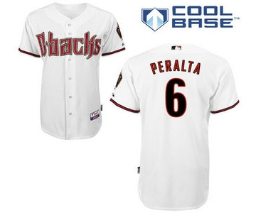 Men's Arizona Diamondbacks #6 David Peralta Home White Cool Base Jersey