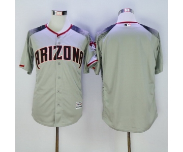 Men's Arizona Diamondbacks Blank Road Gray Brick 2016 Flexbase Majestic Baseball Jersey