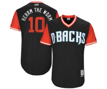 Men's Arizona Diamondbacks Chris Herrmann Hermm The Worm Majestic Black 2017 Players Weekend Authentic Jersey