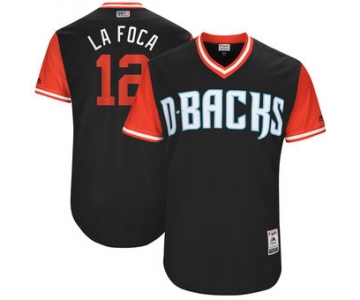 Men's Arizona Diamondbacks Rubby De La Rosa La Foca Majestic Black 2017 Players Weekend Authentic Jersey