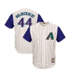 Men's Arizona Diamondbacks#44 Paul Goldschmidt Majestic CreamPurple Cooperstown Collection Cool Base Player Jersey