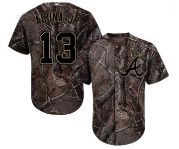 Atlanta Braves #13 Ronald Acuna Jr. Camo Realtree Collection Cool Base Stitched MLB Jersey