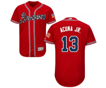 Atlanta Braves 13 Ronald Acuna Jr. Red Flexbase Authentic Collection Stitched Baseball Jersey