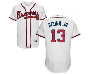 Atlanta Braves 13 Ronald Acuna Jr. White Flexbase Authentic Collection Stitched Baseball Jersey