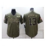 Men's Atlanta Braves #13 Ronald Acuna Jr. Salute To Service Stitched Baseball Jersey