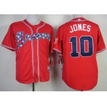 Atlanta Braves #10 Chipper Jones 2014 Red Jersey
