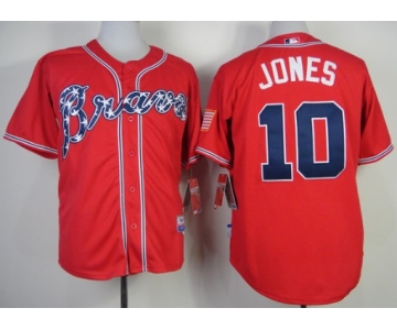 Atlanta Braves #10 Chipper Jones 2014 Red Jersey