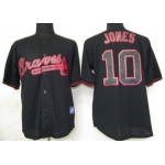 Atlanta Braves #10 Chipper Jones Black Fashion Jersey