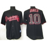 Atlanta Braves #10 Chipper Jones Black Fashion Jersey