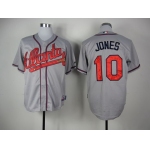 Atlanta Braves #10 Chipper Jones Gray Jersey