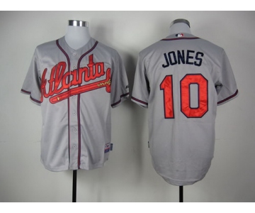 Atlanta Braves #10 Chipper Jones Gray Jersey