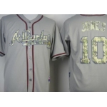 Atlanta Braves #10 Chipper Jones Gray With Camo Jersey