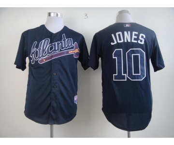Atlanta Braves #10 Chipper Jones Navy Blue Jersey