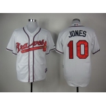 Atlanta Braves #10 Chipper Jones White Jersey