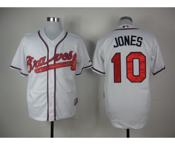Atlanta Braves #10 Chipper Jones White Jersey