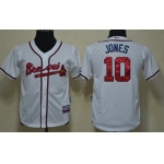 Atlanta Braves #10 Chipper Jones White Kids Jersey