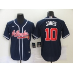 Men's Atlanta Braves #10 Chipper Jones Navy Blue Stitched MLB Cool Base Nike Jersey