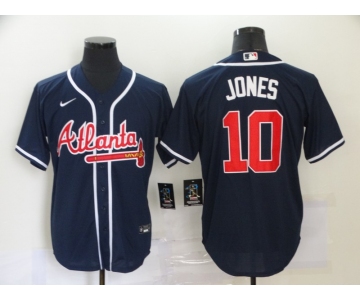Men's Atlanta Braves #10 Chipper Jones Navy Blue Stitched MLB Cool Base Nike Jersey