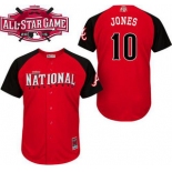 National League Atlanta Braves #10 Chipper Jones Red 2015 All-Star BP Jersey